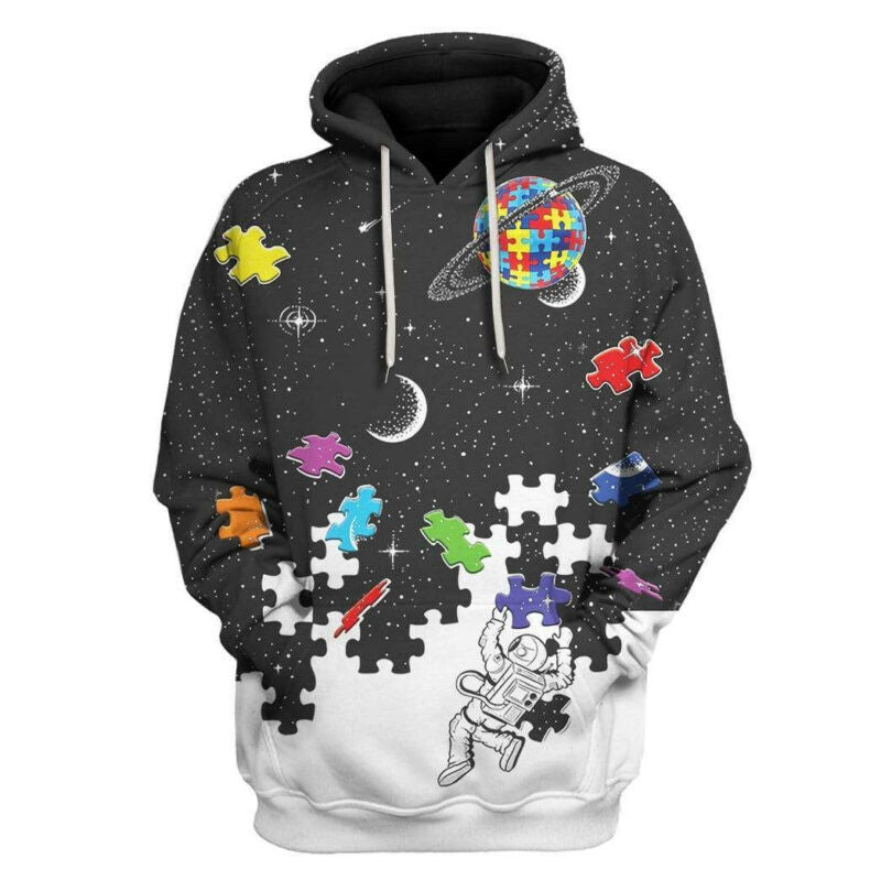 Buildercar - Autism Astronaut Hoodie Autism Space Astronaut 3d Hoodie