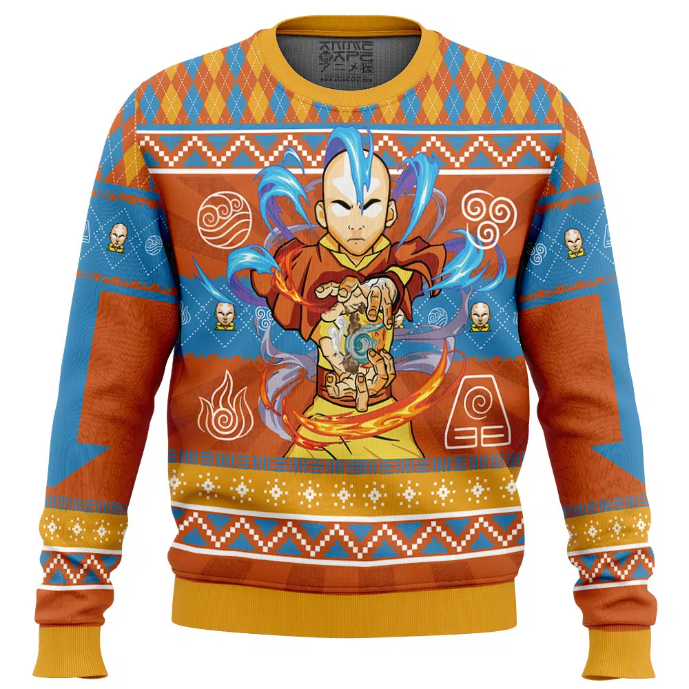 Buildercar - Avatar Aang Avatar the Last Airbender Ugly Christmas Sweater