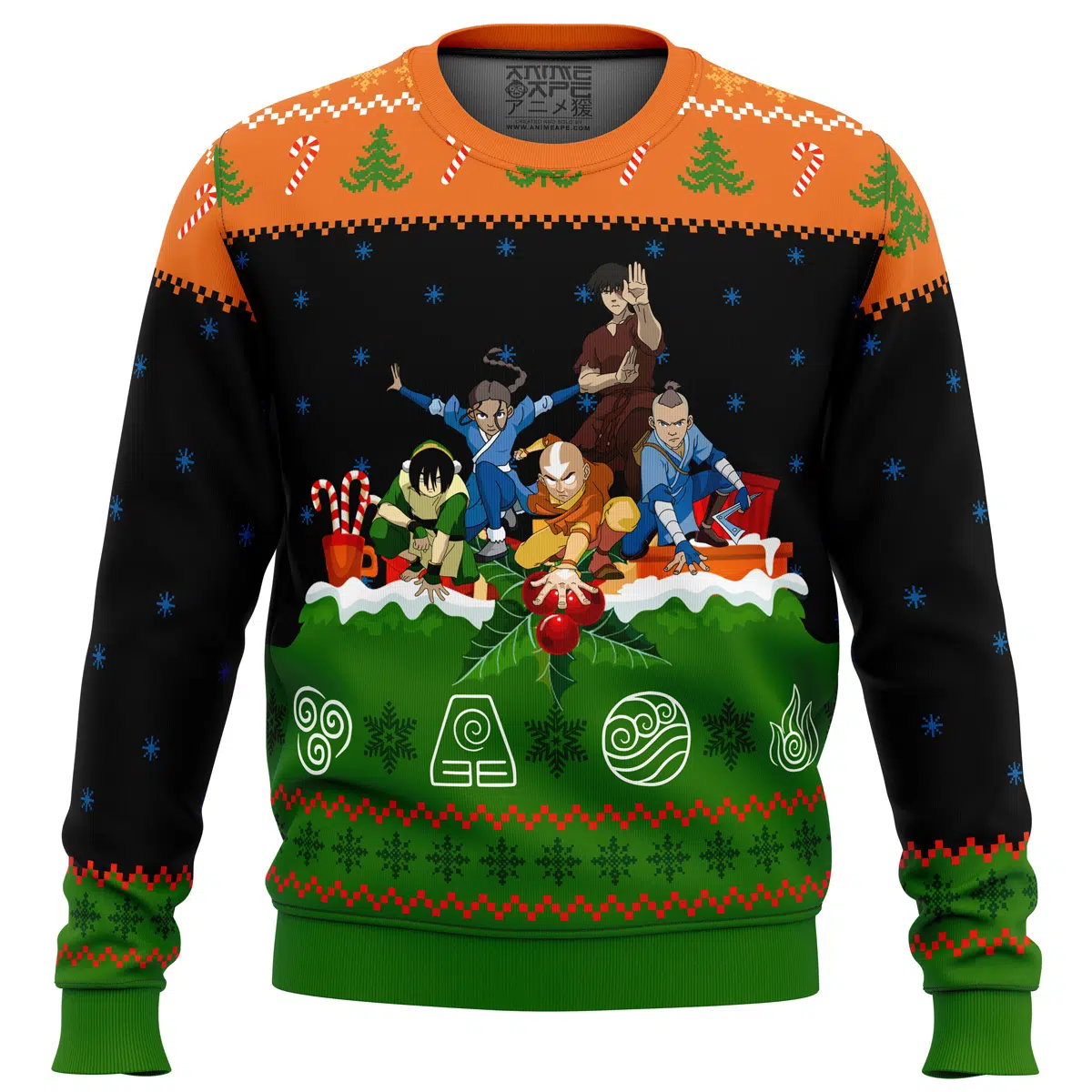 Buildercar - Avatar the Last Airbender On the Chimney Top Ugly Christmas Sweater