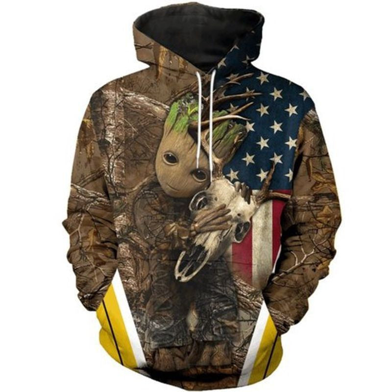Buildercar - Baby Groot Star Wars Skull Deer Camo Deer Hunting 3d Hoodie