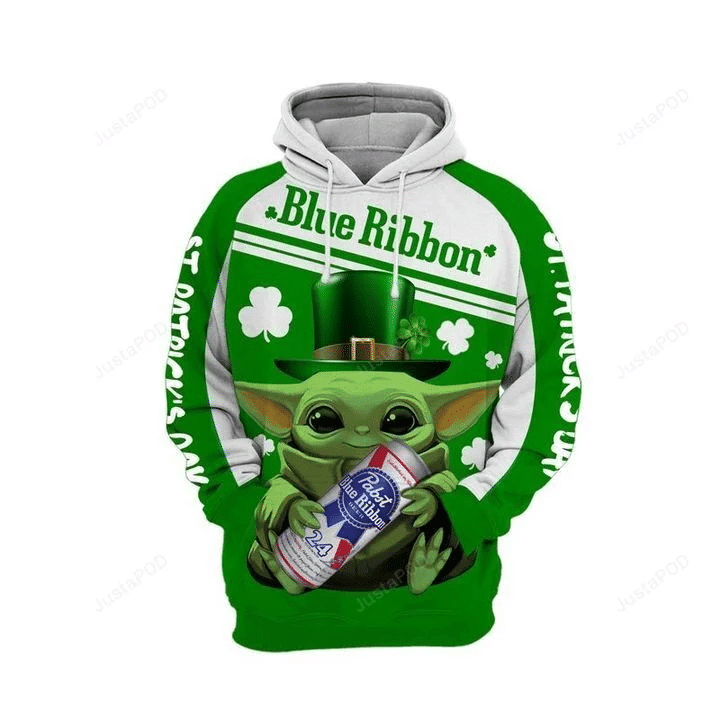 Buildercar - Baby Yoda Blue Ribbon 3d All Over Print Hoodie, Hoodie