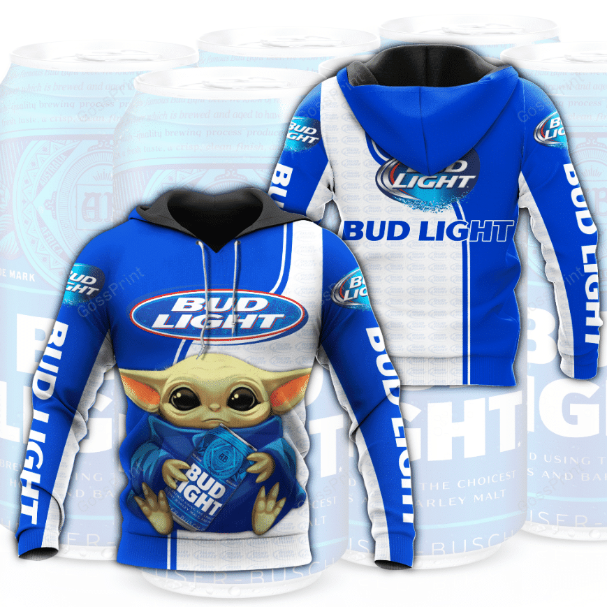 Buildercar - Baby Yoda Bud Light Aop Hoodie