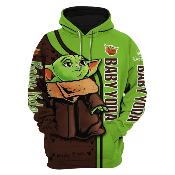 Buildercar - Baby Yoda Disney Fan Gift, Stylist Unisex Cartoon Graphic Outfits Aop Hoodie 1049