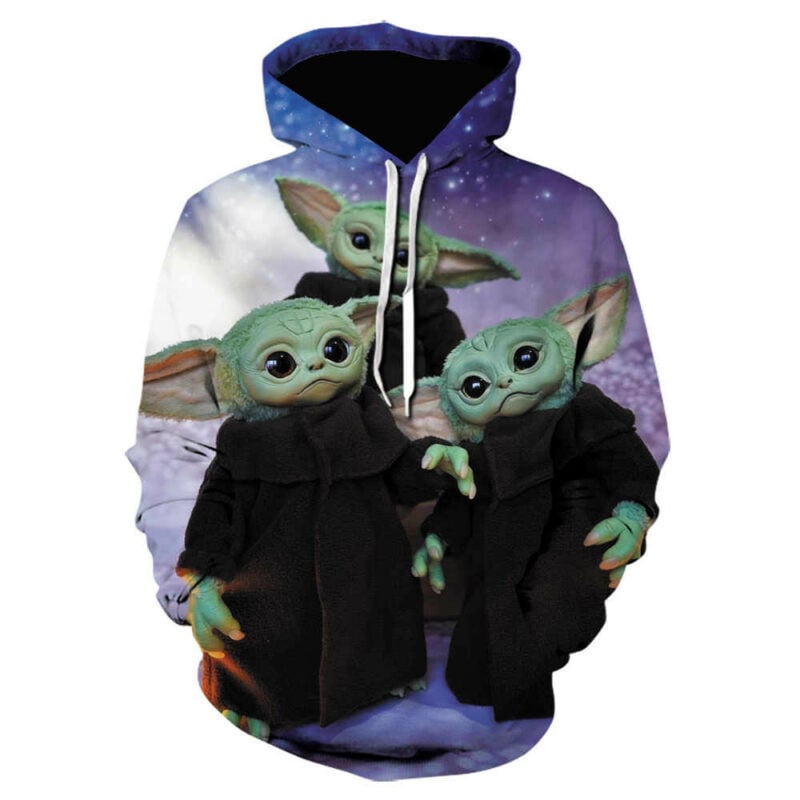 Buildercar - Baby Yoda The Mandalorian 3d Printed Hoodies Star Wars Unisex Hoodie
