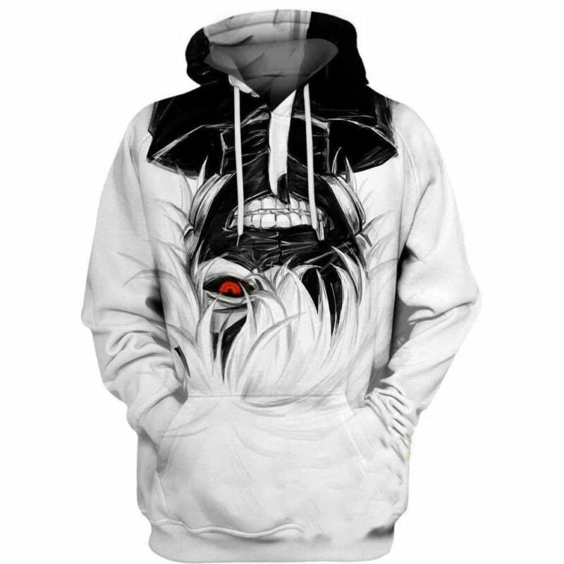 Buildercar - Badass Ken Kaneki Tokyo Ghoul Over Print 3d Hoodie