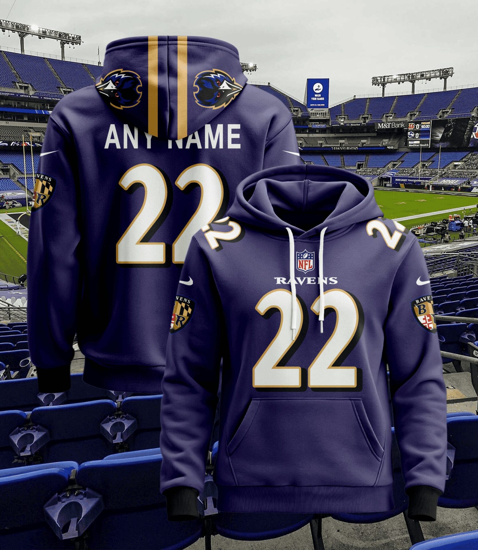 Buildercar - Baltimore Ravens | Hoodie Style Jersey Custom Name And Number