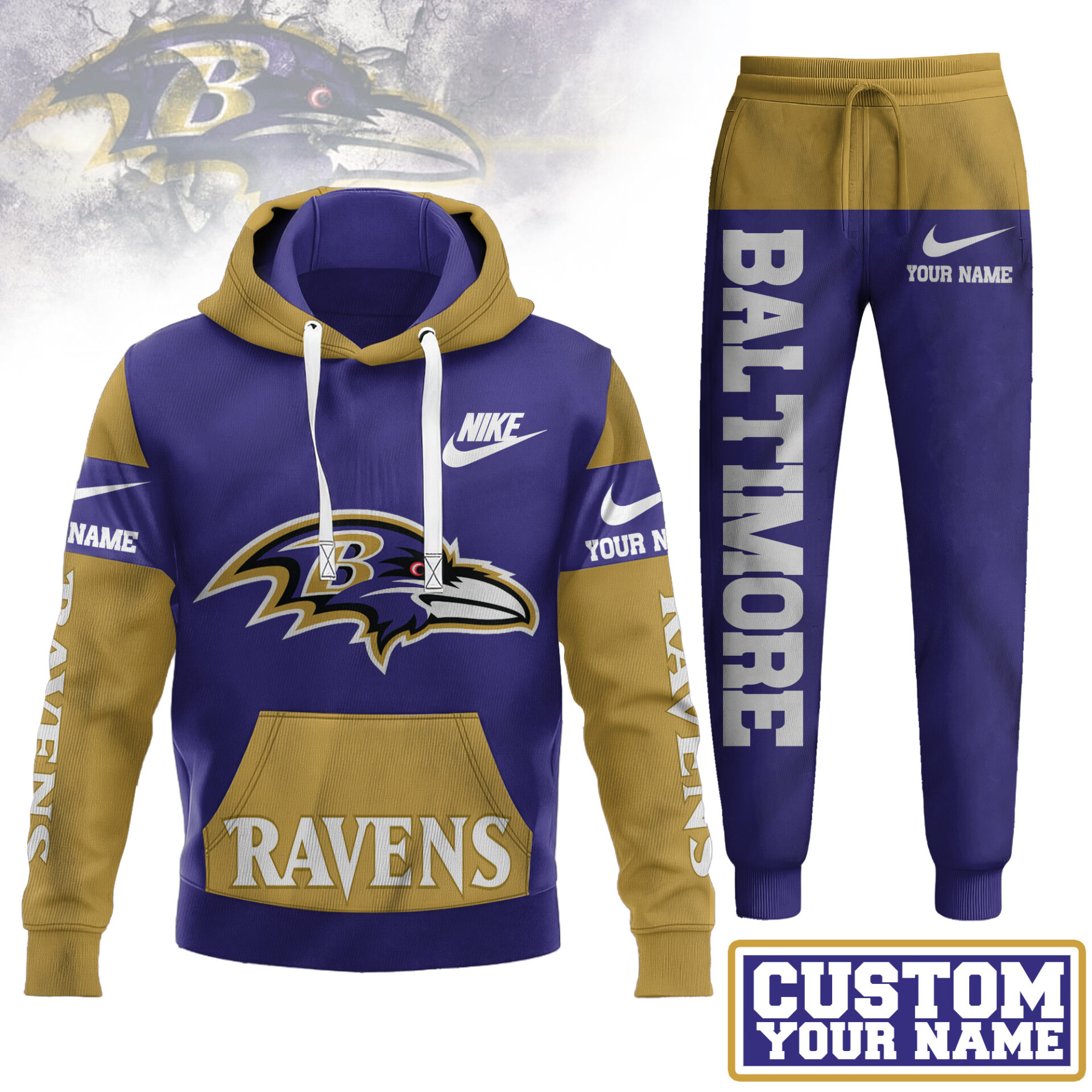 Buildercar - Baltimore Ravens | Premium Hoodie & Pants Set 