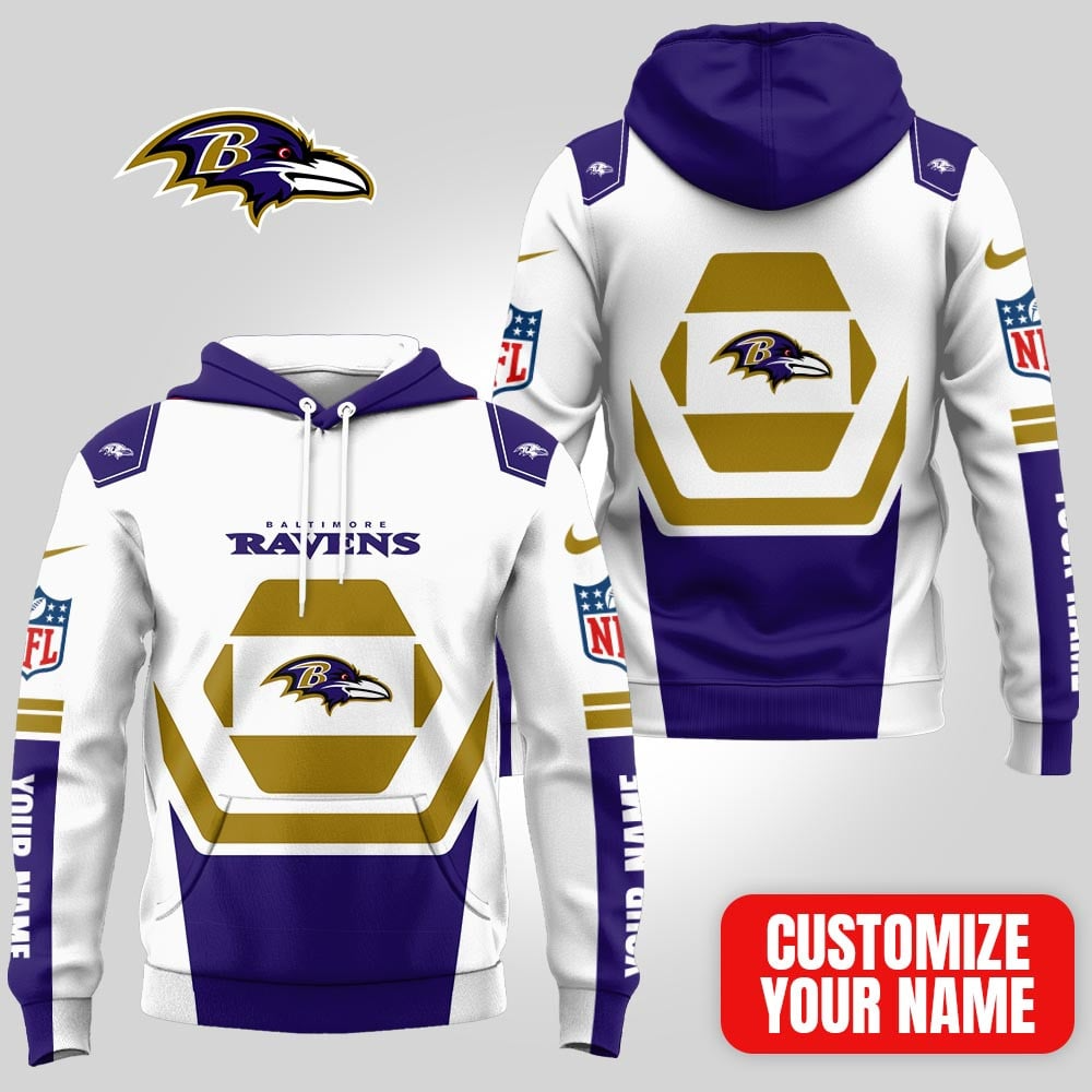 Buildercar - Baltimore Ravens Premium NFL Customizable Fan Hoodie