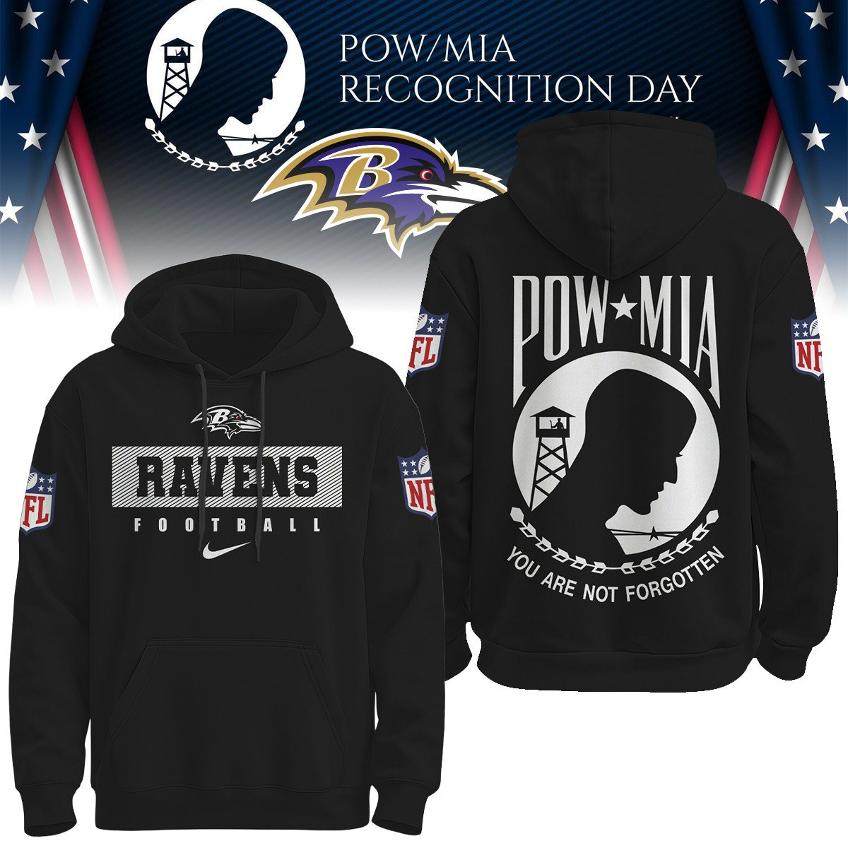 Buildercar - Baltimore Ravens Premium NFL Pow Miami Dolphins Hoodie