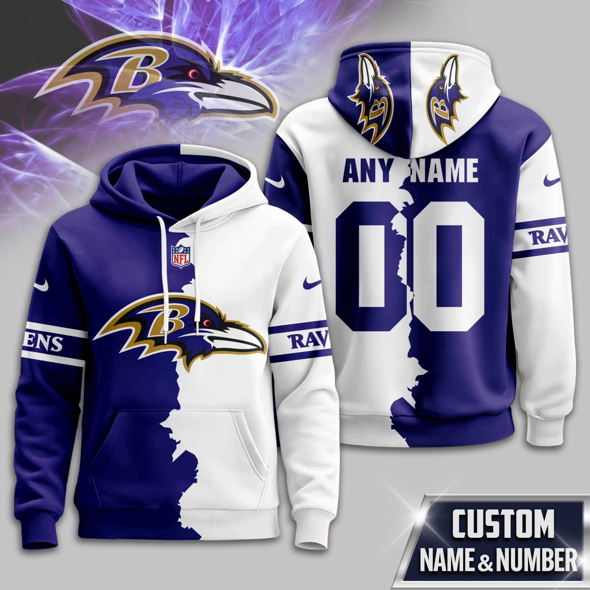 Buildercar - Baltimore Ravens | Premium Victory Split Hoodie