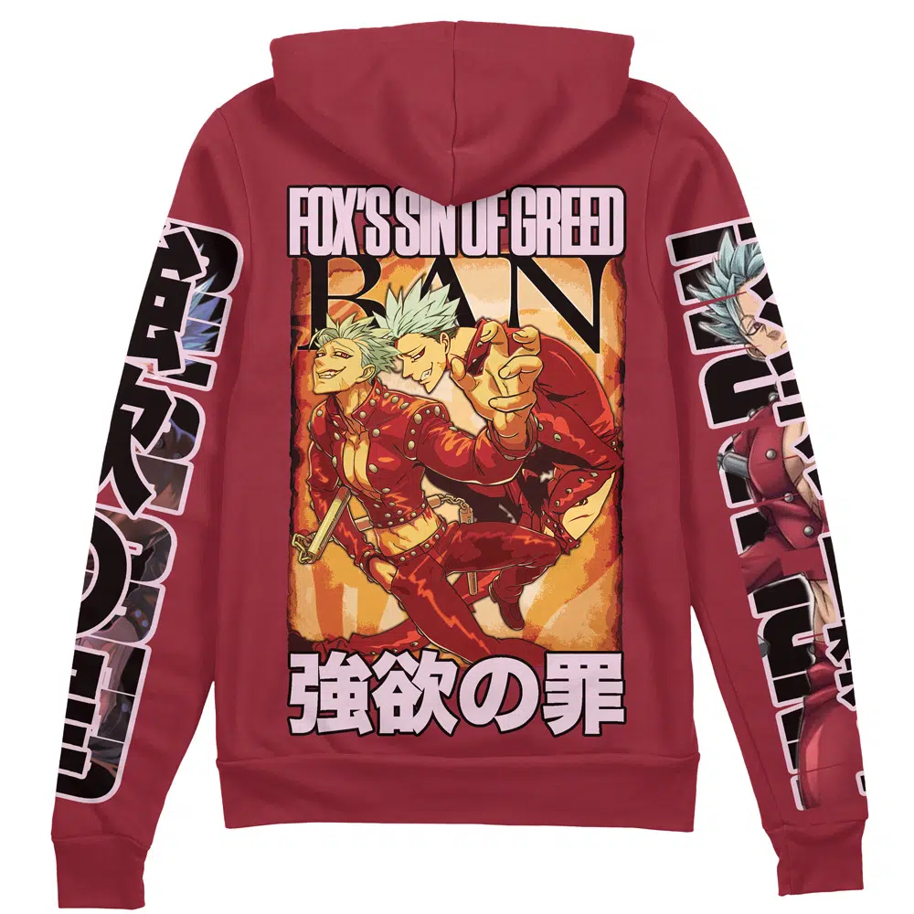 Buildercar - Ban Seven Deadly Sins Streetwear Zip Hoodie Jacket
