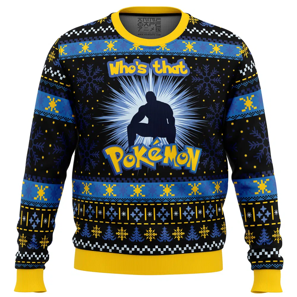 Buildercar - Barry Wood Who's that Pokemon Ugly Christmas Sweater