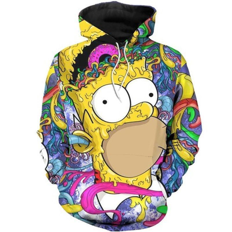 Buildercar - Bart Simpson The Simpsons Big Icon Donut Multi Color All Over Printed  Hoodie Bomber 944