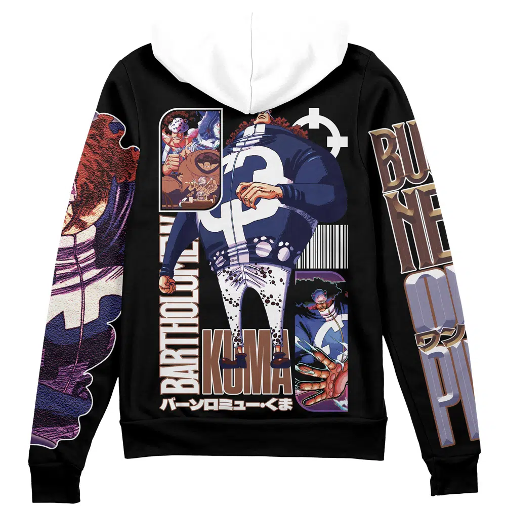 Buildercar - Bartholomew Kuma One Piece Streetwear Zip Hoodie Jacket
