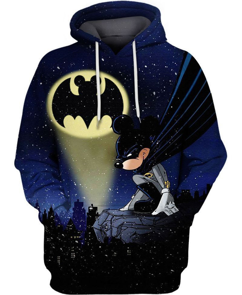 Buildercar - Batman Mickey Mouse Batman Symbol All Over Printed 3d Hoodie T Shirt  Zip Hoodie Bomber