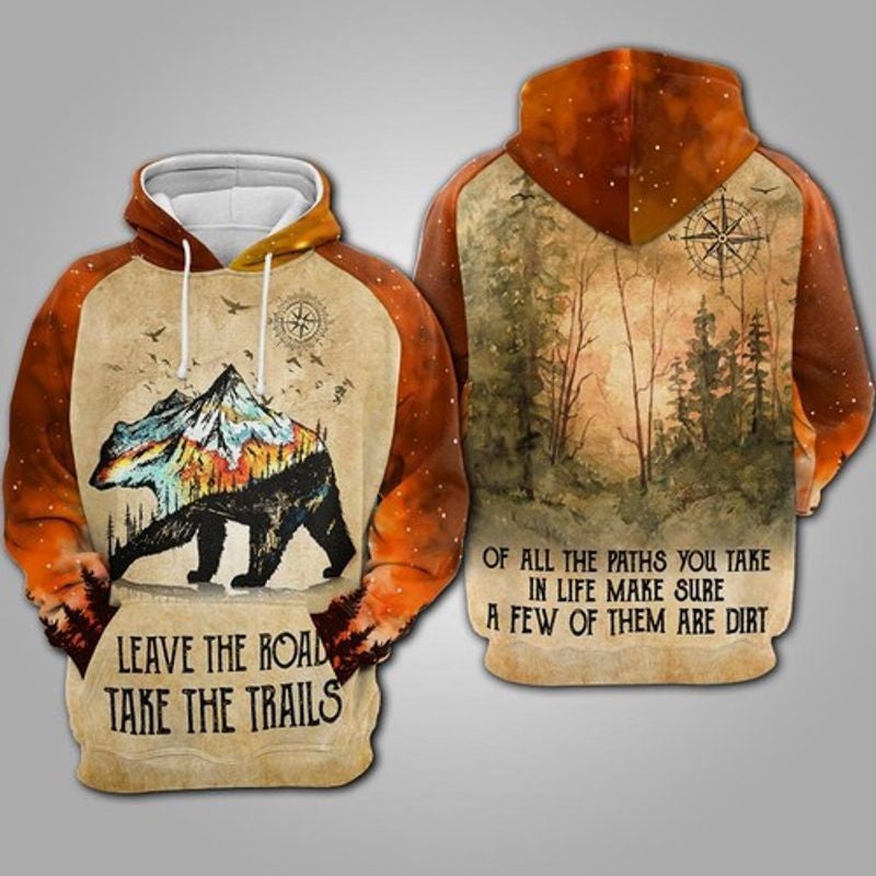Buildercar - Bears Leave The Road Take The Trails All Over Printed 3d Hoodie