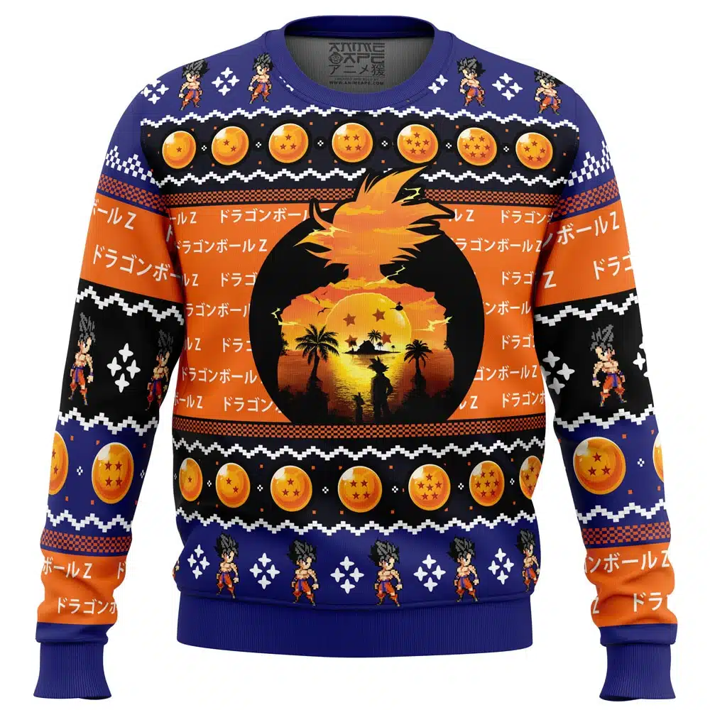 Buildercar - Beautiful Sunset Dragon Ball Z Ugly Christmas Sweater