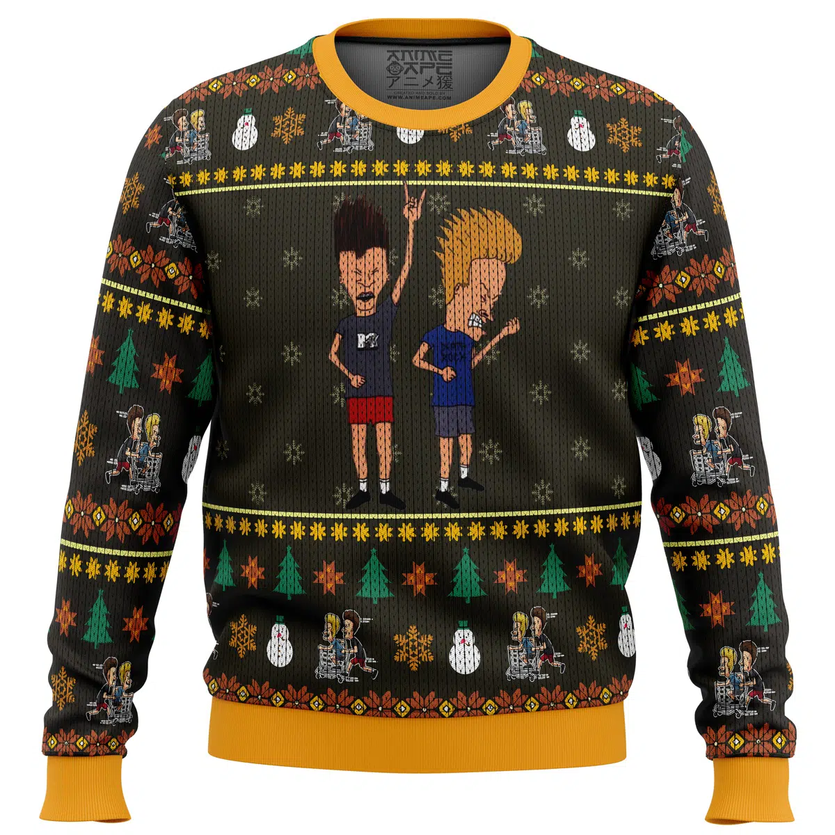 Buildercar - Beavis and Butthead Rock On Ugly Christmas Sweater