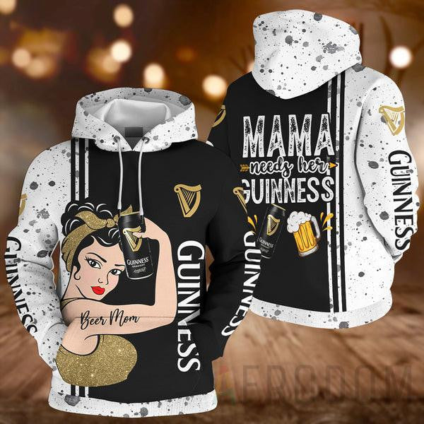 Buildercar - Beer Mom, Guinness Lover Gift, Mama Needs Her Guinness All Over Print Hoodie 10