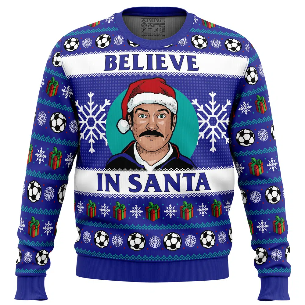 Buildercar - Believe Ted Lasso Ugly Christmas Sweater