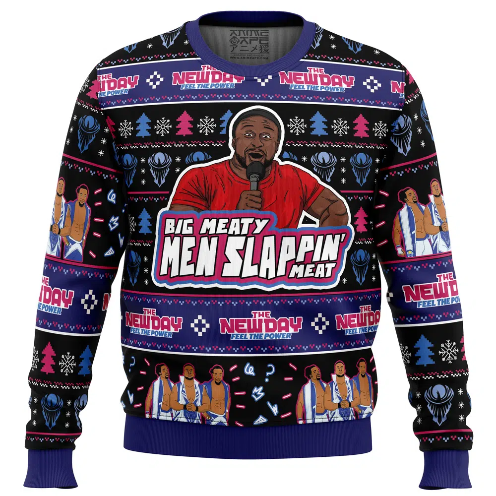 Buildercar - Big Meaty Men Slappin Meat The New Day Ugly Christmas Sweater