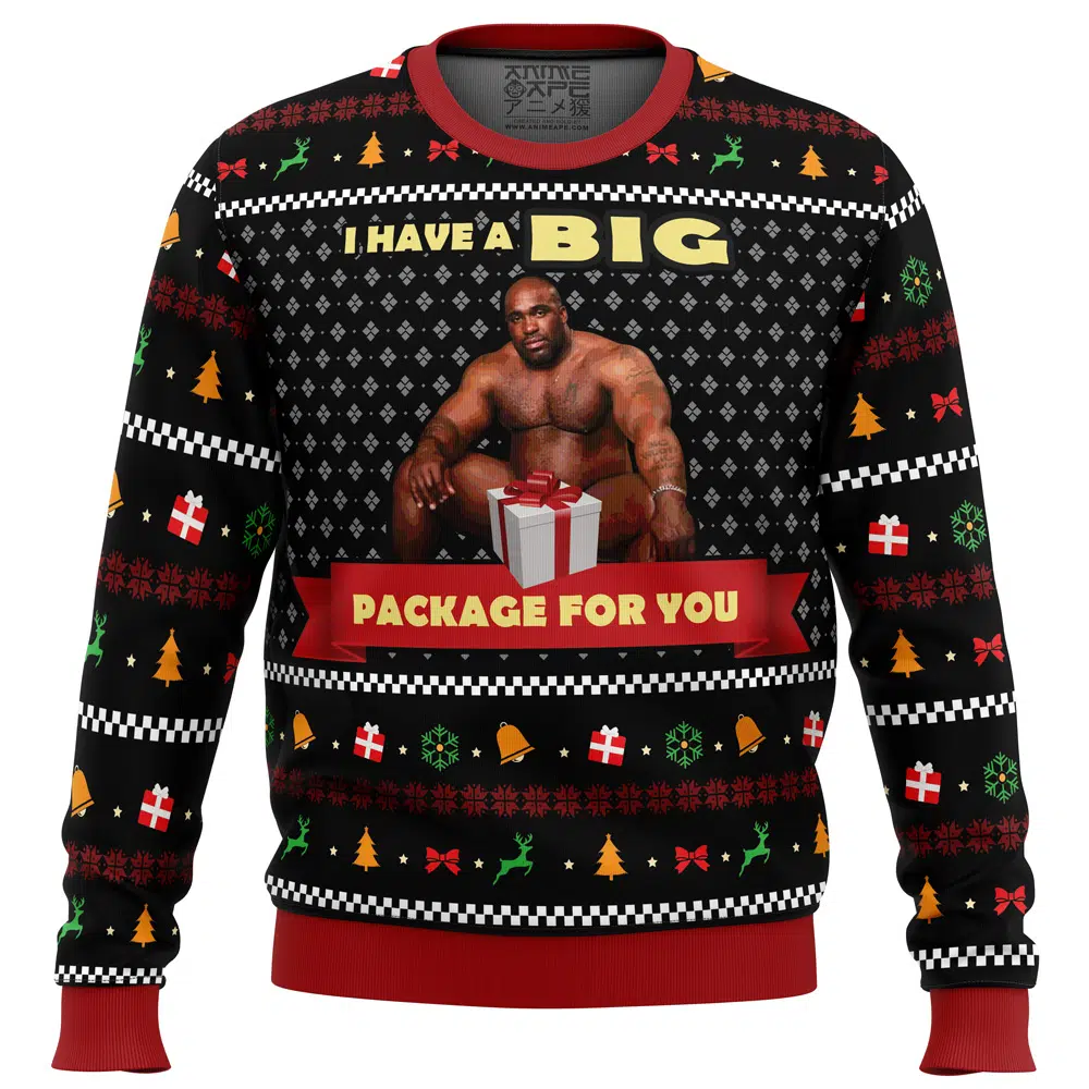 Buildercar - Big Package Barry Wood Meme Ugly Christmas Sweater