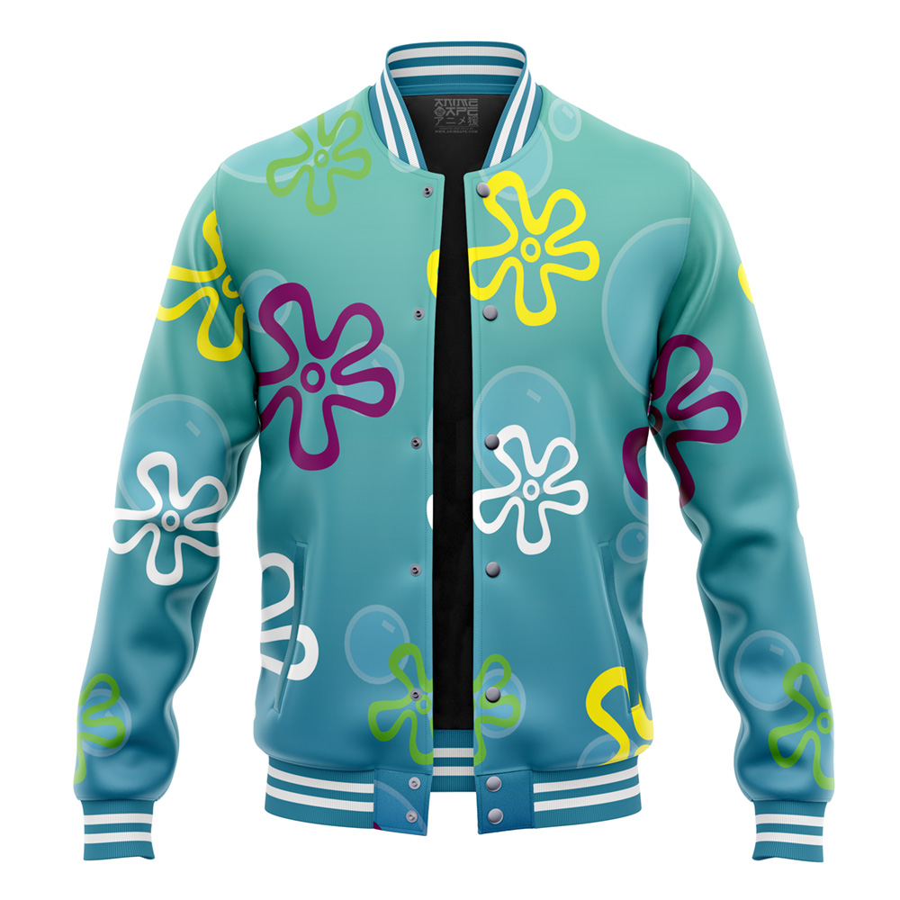 Buildercar - Bikini Bottom Pattern Spongebob Squarepants Varsity Jacket