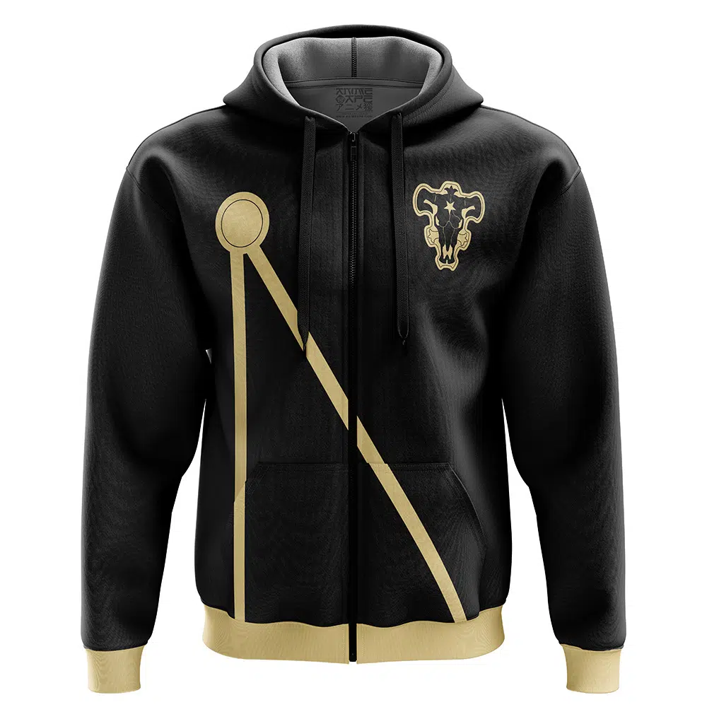 Buildercar - Black Bulls Black Clover Zip Hoodie Jacket