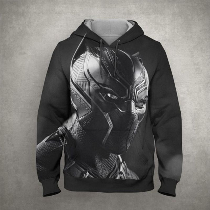 Buildercar - Black Panther Art Work White Over Print 3d Hoodie 2