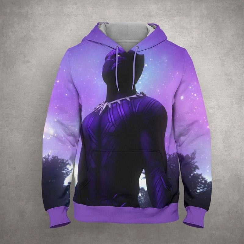 Buildercar - Black Panther Purple Wakanda Forever Over Print 3d Hoodie 3