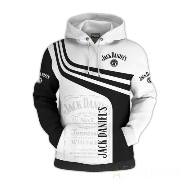 Buildercar - Black White Jack Daniels Hoodie And Zip Hoodie, Gift For Fan 3d All Over Print Shirt Hoodie 89