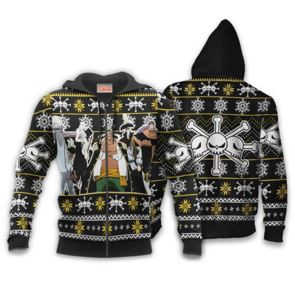 Buildercar - Blackbeard Pirates Ugly Christmas Sweater One Piece Anime 1k494 Fan Gift Stylist Unisex Cartoon Graphic Outfits Aop 3d Hoodie 1496