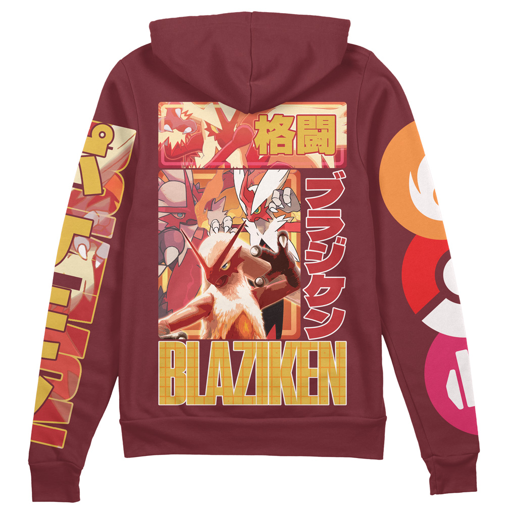 Buildercar - Blaziken Pokemon Streetwear Zip Hoodie Jacket