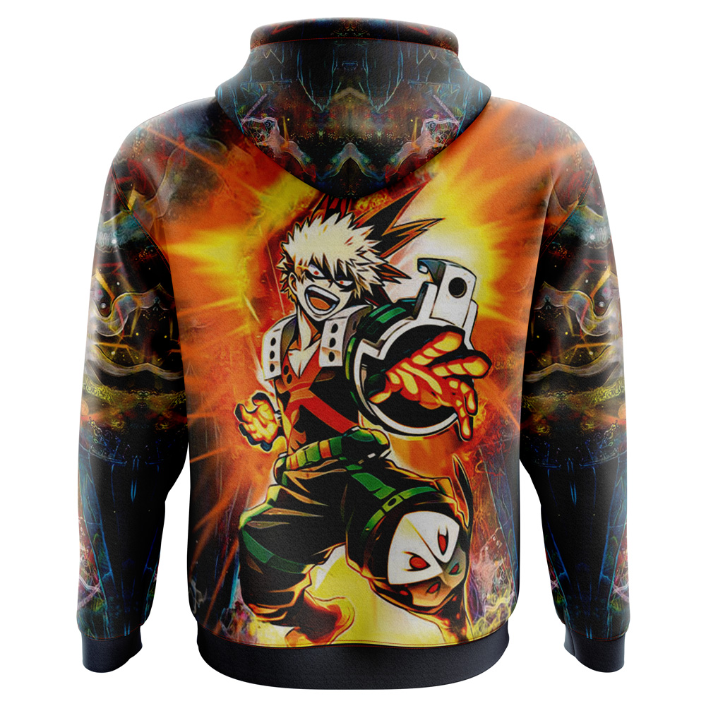 Buildercar - Blazing Bakugo My Hero Academia Hoodie - Image 2