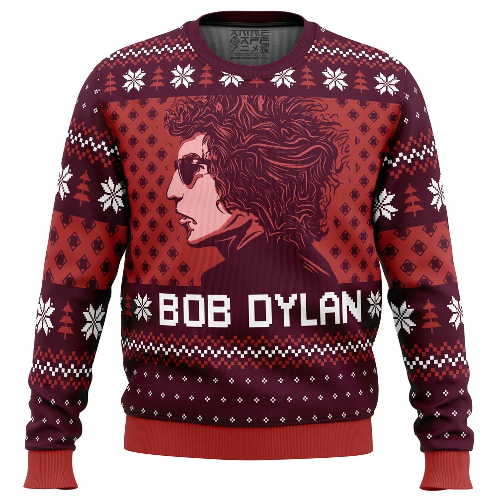 Buildercar - Blood on the Tracks Bob Dylan Ugly Christmas Sweater