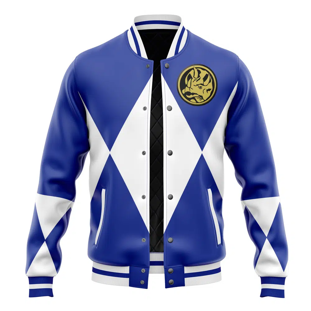 Buildercar - Blue Ranger Mighty Morphin Power Rangers Varsity Jacket