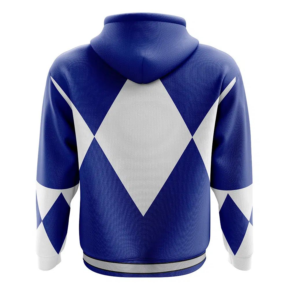 Buildercar - Blue Ranger Mighty Morphin Power Rangers Zip Hoodie Jacket - Image 2