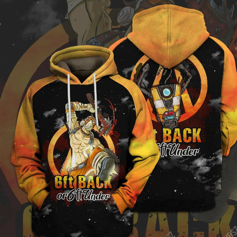 Buildercar - Borderlands Unisex Hoodie 6ft Back Or Under Krieg 3d Hoodie