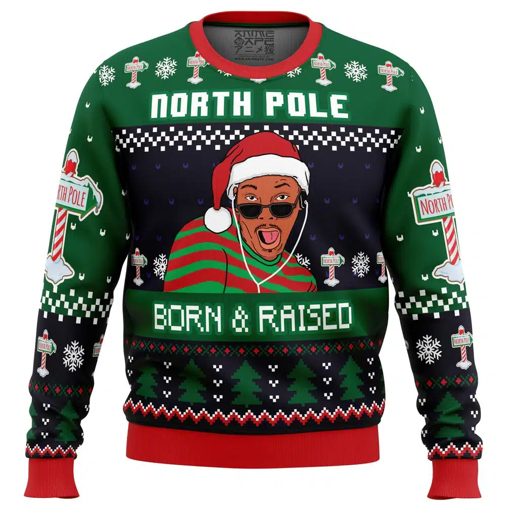Buildercar - Born and Raised Fresh Prince of Bel-Air Ugly Christmas Sweater