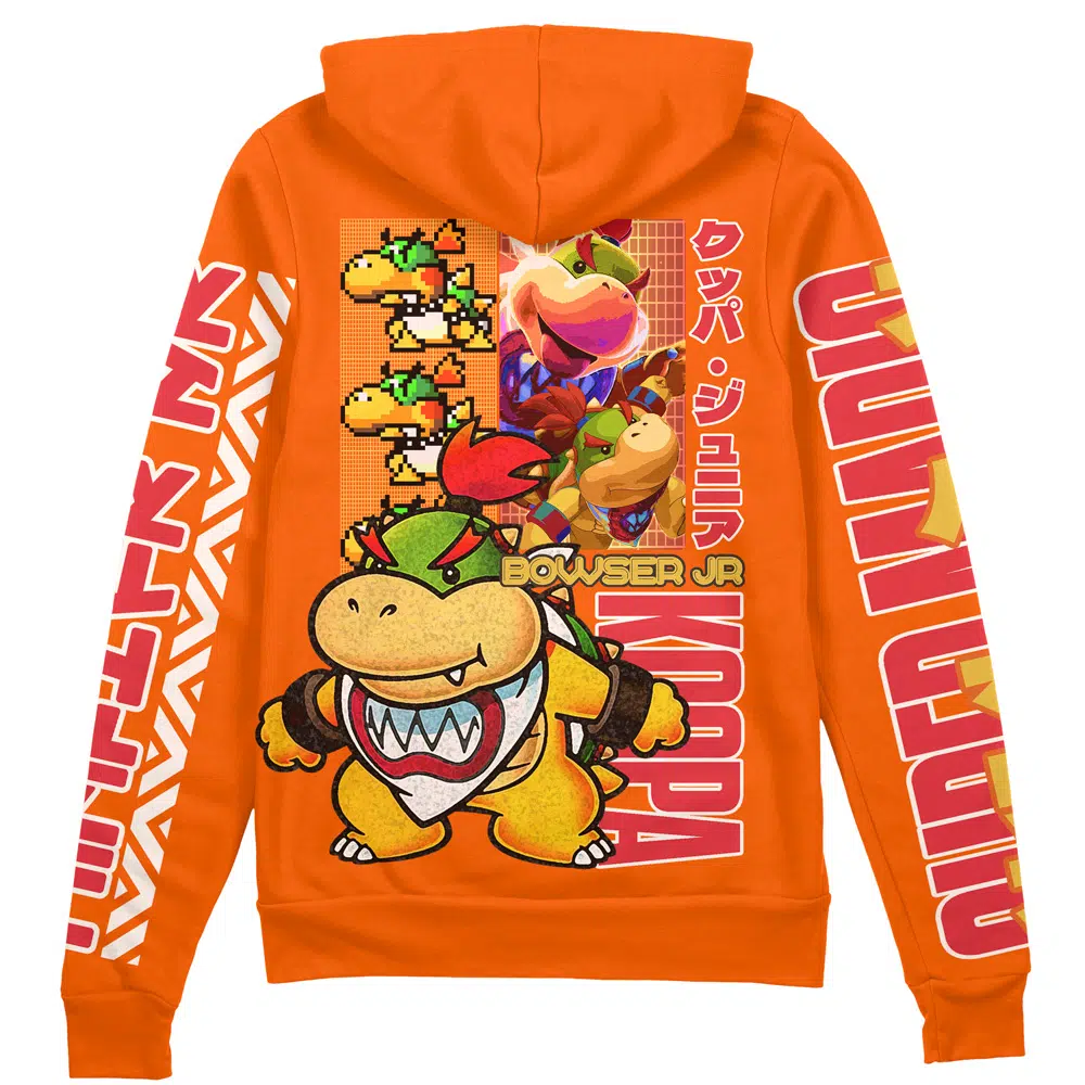 Buildercar - Bowser Jr. Mario Bros Streetwear Zip Hoodie Jacket