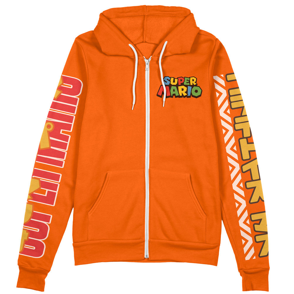 Buildercar - Bowser Jr. Mario Bros Streetwear Zip Hoodie Jacket - Image 2