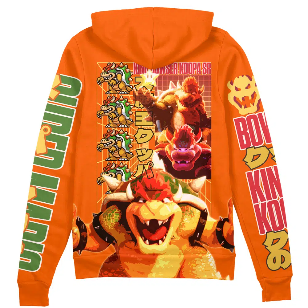 Buildercar - Bowser Mario Bros Streetwear Zip Hoodie Jacket