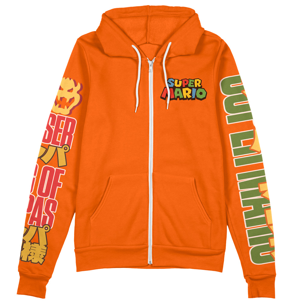 Buildercar - Bowser Mario Bros Streetwear Zip Hoodie Jacket - Image 2