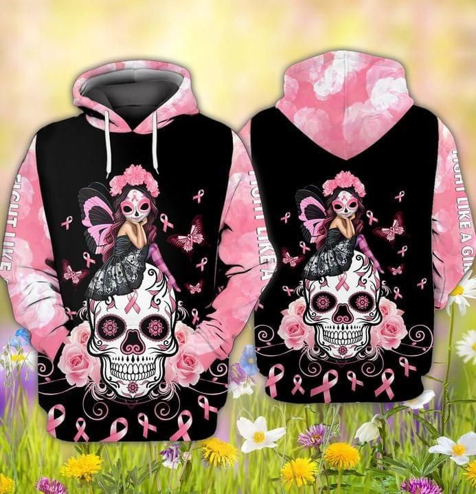 Buildercar - Breast Awareness Girl Strong Full Printing Hoodie 3d Hoodie
