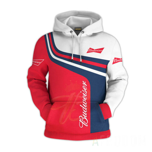 Buildercar - Budweiser Beer Hoodie And Zip Hoodie, Gift For Fan 3d All Over Print Shirt Hoodie 1001