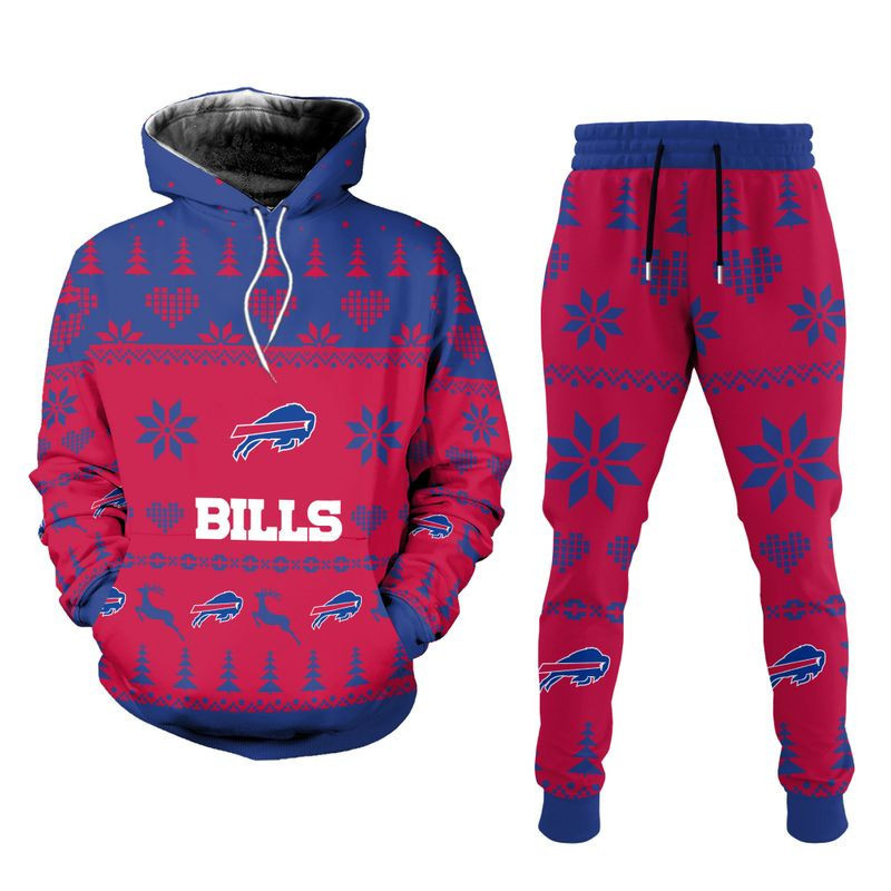 Buildercar - Buffalo Bills Christmas Patterns Hoodie & Jogger 