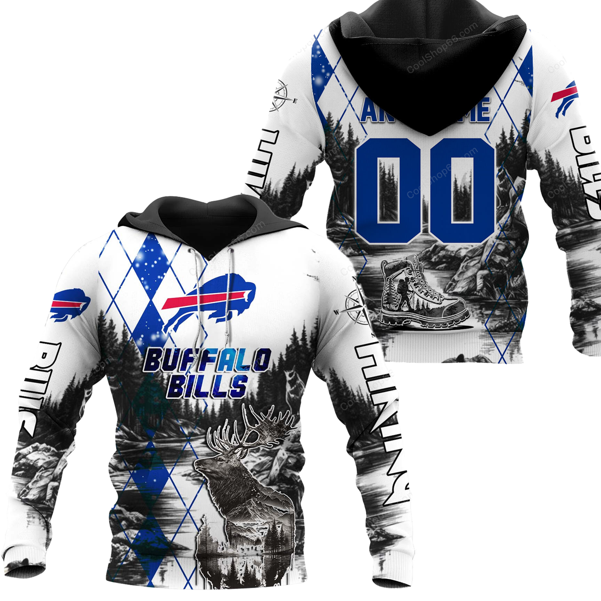 Buildercar - Buffalo Bills Hiking x NFL Custom Name & Number Hoodie