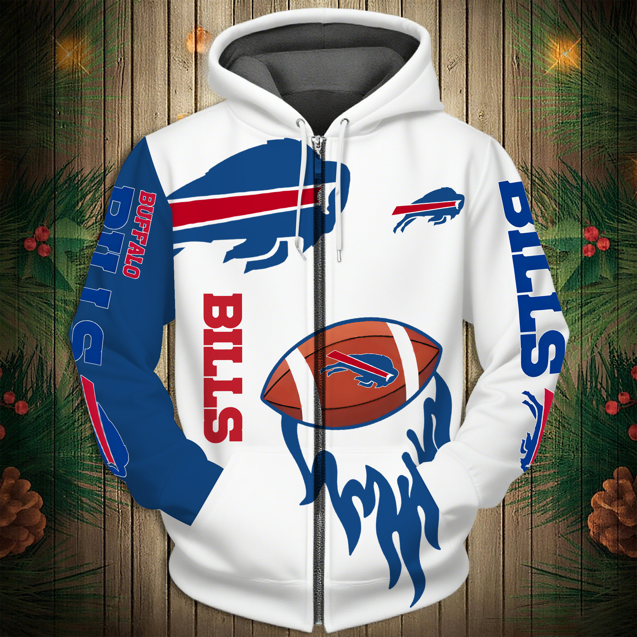 Buildercar - Buffalo Bills Hoodie Unisex NFL Pullover Hoodie for Football Fans hm10112648