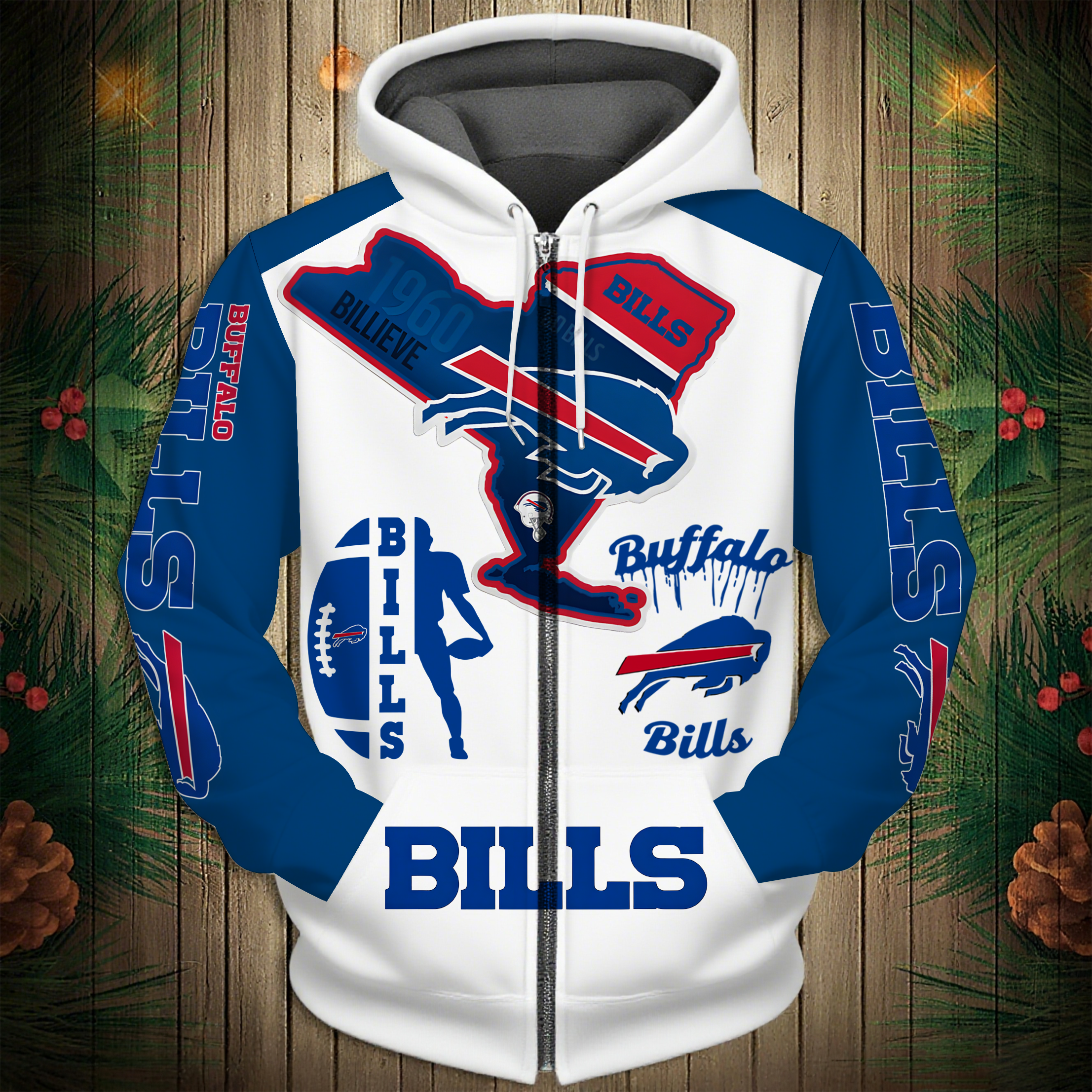 Buildercar - Buffalo Bills Hoodie Unisex NFL Pullover Hoodie for Football Fans hm10112704