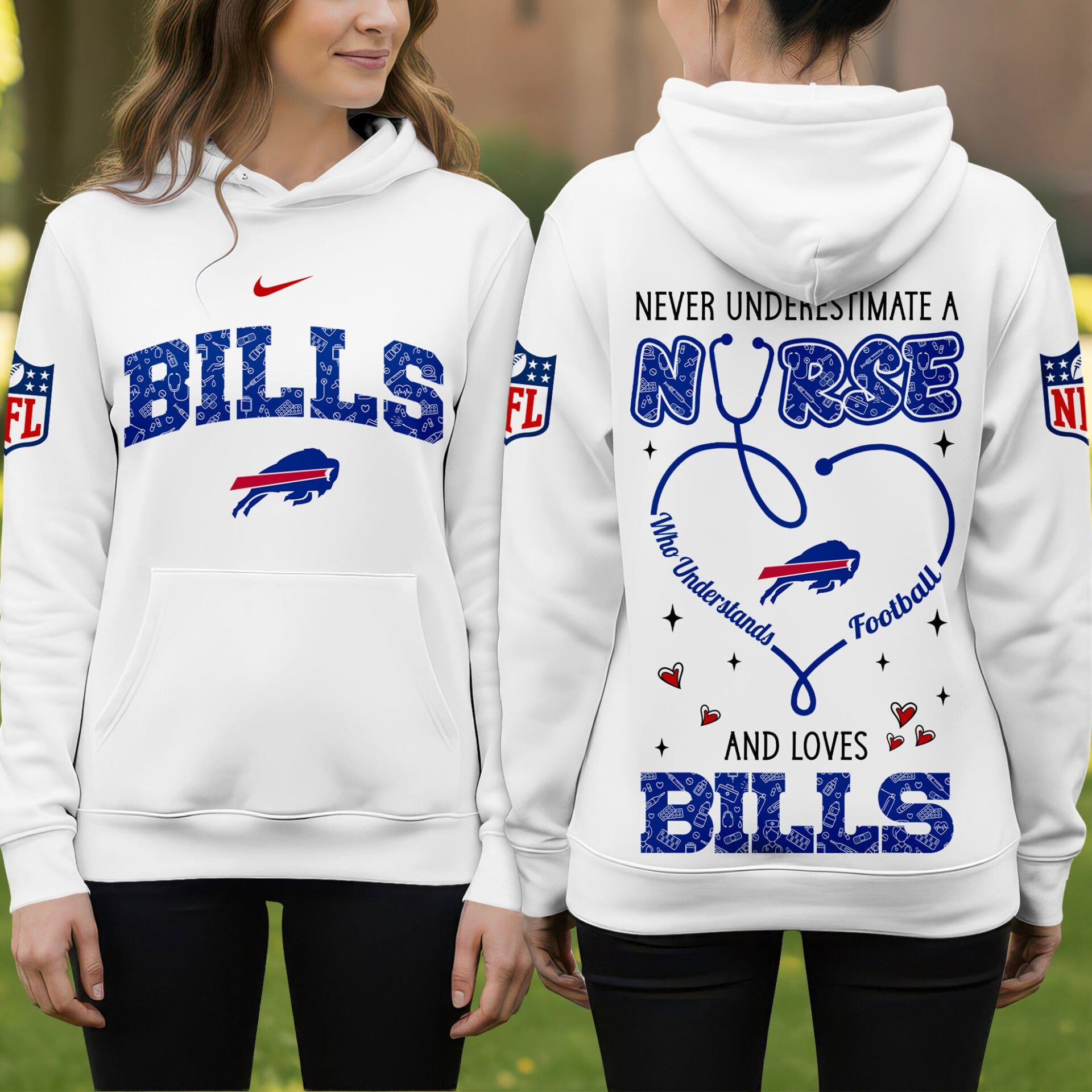 Buildercar - Buffalo Bills | Premium NFL Nurse Pride Hoodie